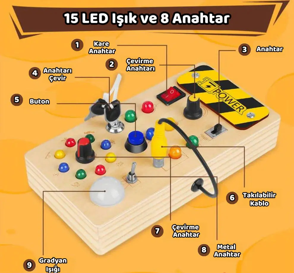 Montessori Işıklı Aktiviteli Pano Montessori Atölyesi