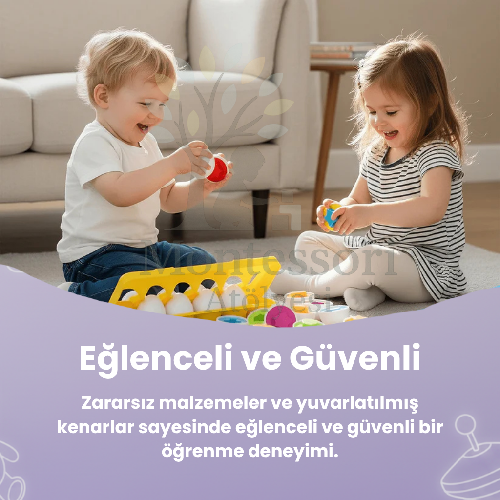 Montessori Yumurta Şekil Eşleştirme Motor Beceri Oyuncağı Montessor Atolyesi