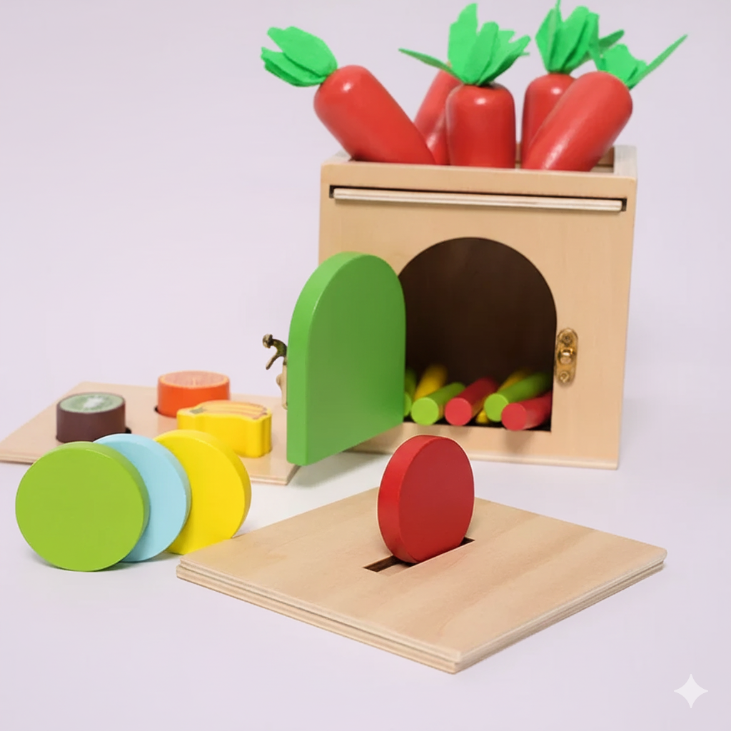 Montessori 6'sı 1 Arada Ahşap Eğitici Oyuncak Montessori Atölyesi