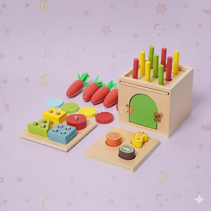 Montessori 6'sı 1 Arada Ahşap Eğitici Oyuncak Montessori Atölyesi