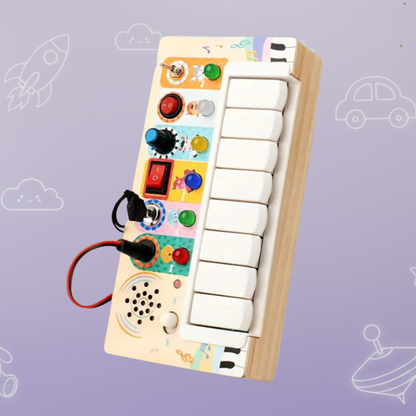 Ahşap Işıklı Piyano Hayvan Sesleri Montessori Atölyesi