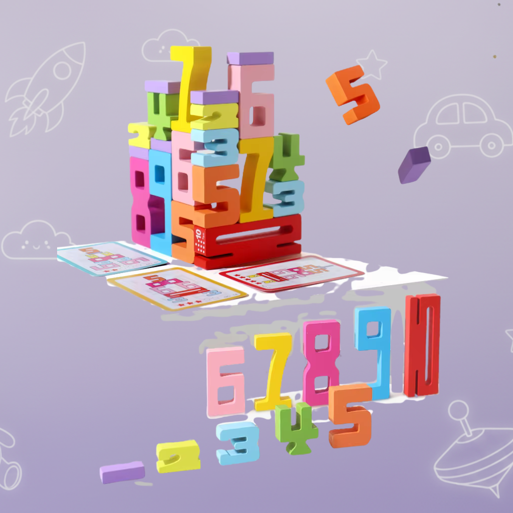 Montessori Eğitici Ahşap Sayı Blokları Montessori Atölyesi