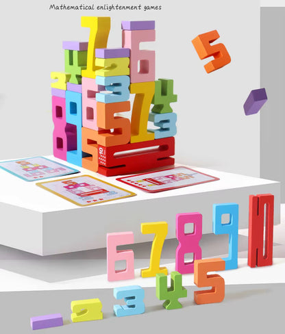 Montessori Eğitici Ahşap Sayı Blokları Montessori Atölyesi