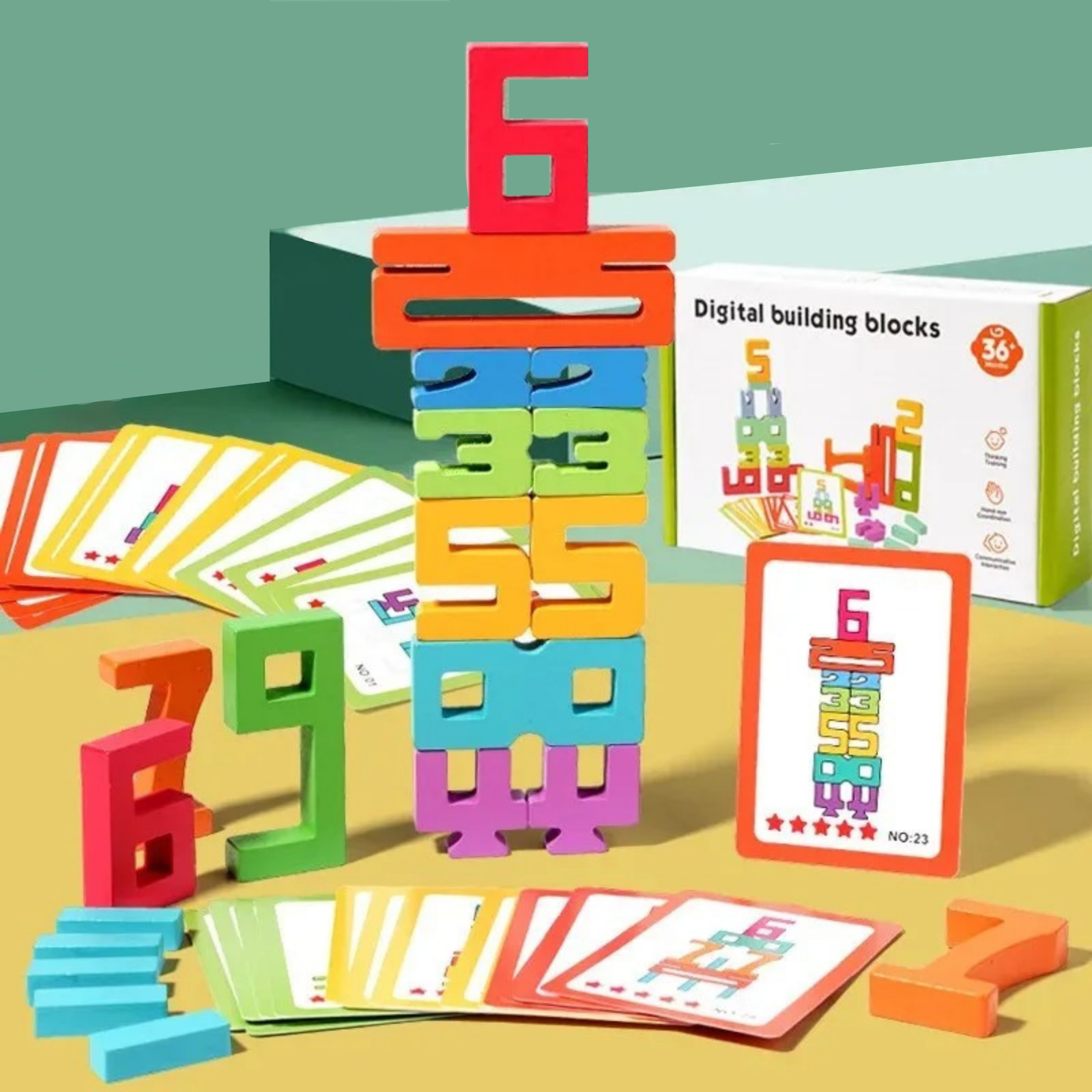 Montessori Eğitici Ahşap Sayı Blokları Montessori Atölyesi