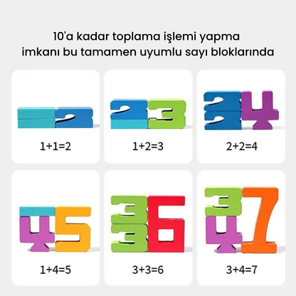 Montessori Eğitici Ahşap Sayı Blokları Montessori Atölyesi